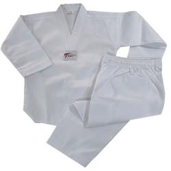 ΣΤΟΛΗ TAEKWONDO DOBOK WINNERS "NO LABEL" RIBBED ΑΣΠΡΟΣ ΓΙΑΚΑΣ ΜΕ ΖΩΝΗ