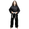 ΣΤΟΛΗ KARATE / HAPKIDO ΜΑΥΡΗ ΣΤΑΥΡΩΤΗ POLY-COTTON ΜΕ ΑΣΠΡΗ ΖΩΝΗ