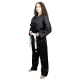 ΣΤΟΛΗ KARATE / HAPKIDO ΜΑΥΡΗ ΣΤΑΥΡΩΤΗ POLY-COTTON ΜΕ ΑΣΠΡΗ ΖΩΝΗ