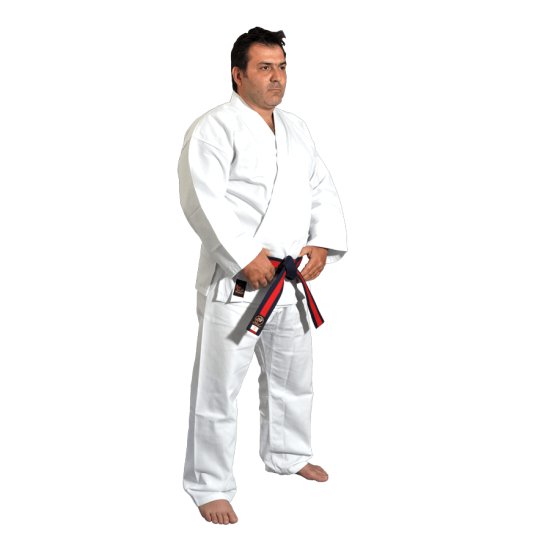 ΣΤΟΛΗ ΛΕΥΚΗ ΣΤΑΥΡΩΤΗ POLY-COTTON 8oz ΜΑΚΡΥ ΣΑΚΑΚΙ