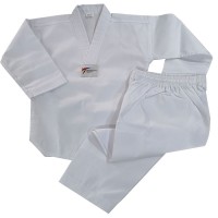 ΣΤΟΛΗ TAEKWONDO DOBOK WINNERS "NO LABEL" RIBBED ΑΣΠΡΟΣ ΓΙΑΚΑΣ ΜΕ ΖΩΝΗ