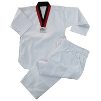 ΣΤΟΛΗ TAEKWONDO ΜΑΥΡΟ-ΚΟΚΚΙΝΟΣ ΓΙΑΚΑΣ "NO LABEL" ΜΕ ΖΩΝΗ